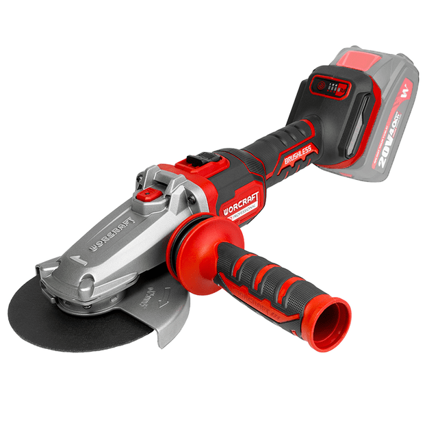 Li-ion Cordless brushless angle grinder (flat head) WORCRAFT 125mm 20V (without battery and charger)