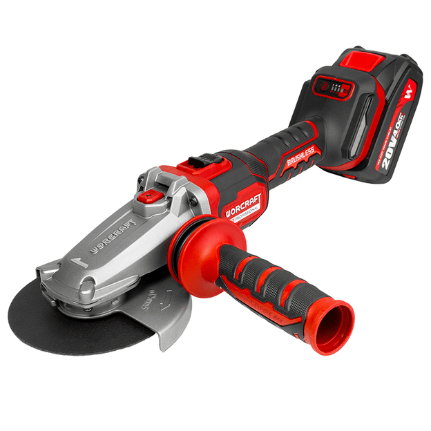 Li-ion Cordless brushless angle grinder (flat head) WORCRAFT 125mm 20V (without battery and charger)