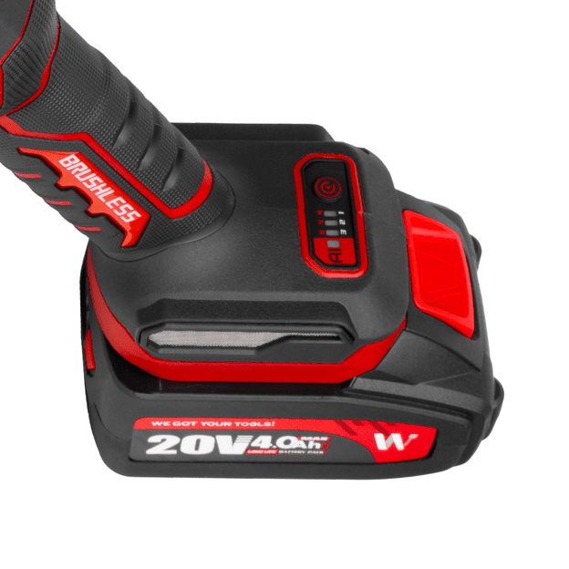Li-ion Cordless brushless angle grinder (flat head) WORCRAFT 125mm 20V (without battery and charger)