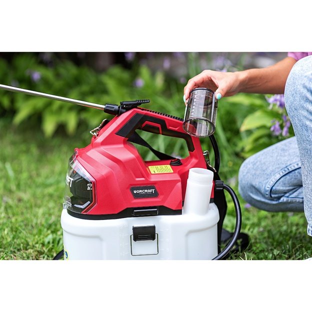 Akum. slėginis purk&scaron;tuvas WORCRAFT 8l 20V LI-ION (Be akumuliatoriaus ir įkroviklio)