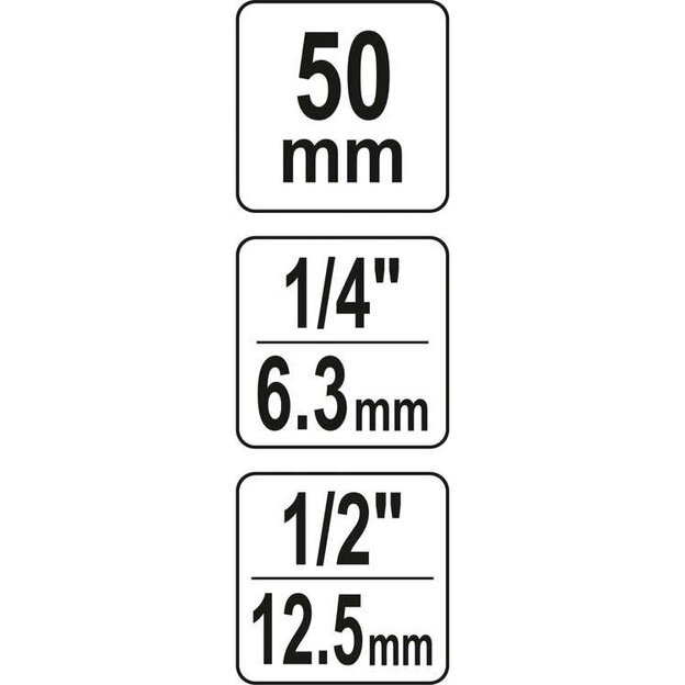 Adapteris suktuvui smūg. 1/2  - HEX 1/4  , 50mmL