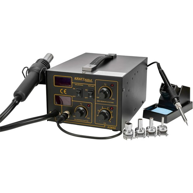 Plastiko suvirinimo ir litavimo stotelė 2 viename 700 W su 4 antgaliais | KRAFT&DELE KD850