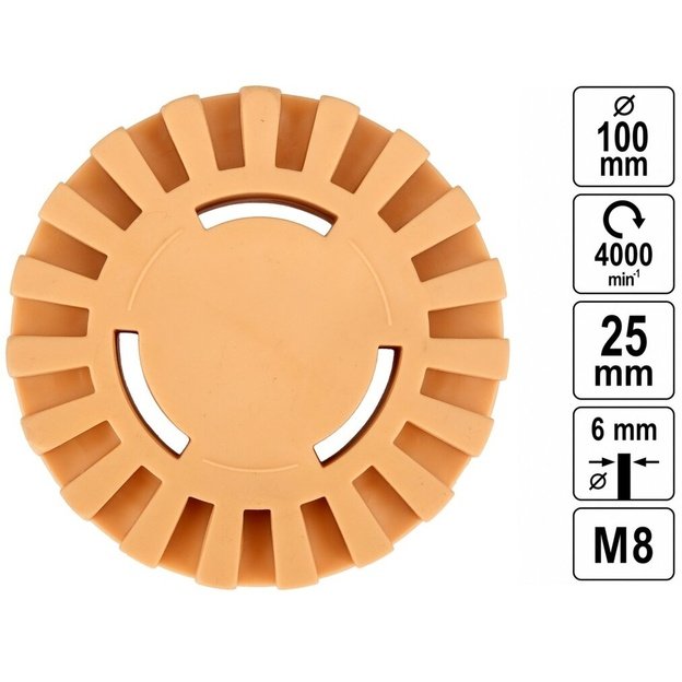 Diskinis trintukas su koteliu klijų &scaron;alinimui 100mm