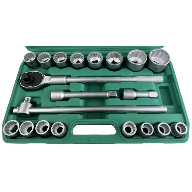 3/4  Dr. Deep socket set 21pcs (19-50mm) 12pt