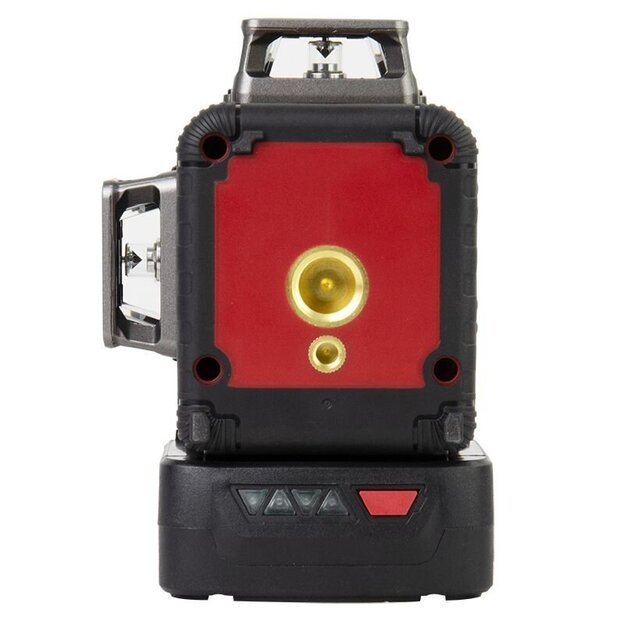 Akumuliatorinis kryžminių linijų nivelyro 3x3D rinkinys (žalias lazeris) 20V LI-ION (XCUBE dėžė) 4