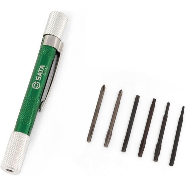 Mini atsuktuvas su keičiamais antgaliais, 6 vnt. (PH / Torx) 1