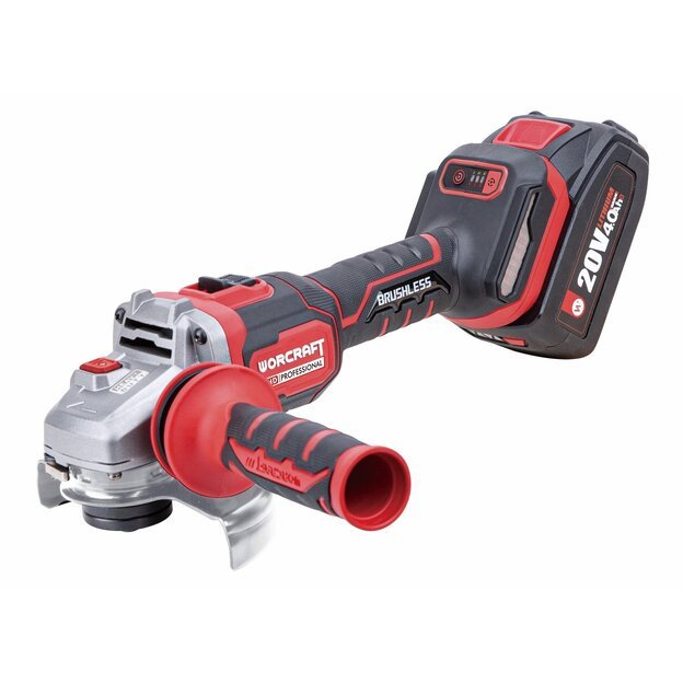 Akumuliatorinis kampinis šlifuoklis 125 mm 20V Li-Ion WORCRAFT CAGS20LiBM125B (su dėže) 1