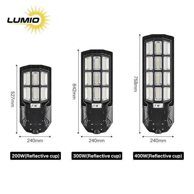 Gatvės &scaron;viestuvas su saulės baterija 400W 6500K 2