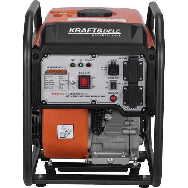 Inverterinis benzininis elektros generatorius KRAFT&DELE KD3239 4,7 kW | 230V 1