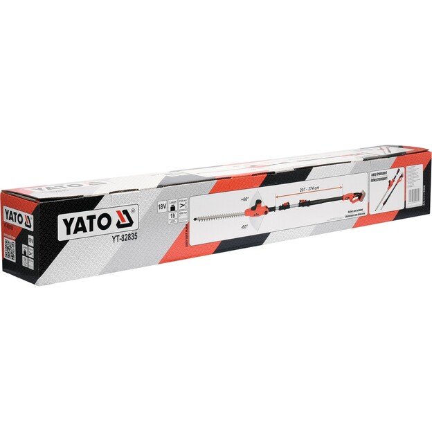 YATO YT-82835 Akumuliatorinė teleskopinė krūmapjovė | 18V 207-274 cm | be akumuliatoriaus