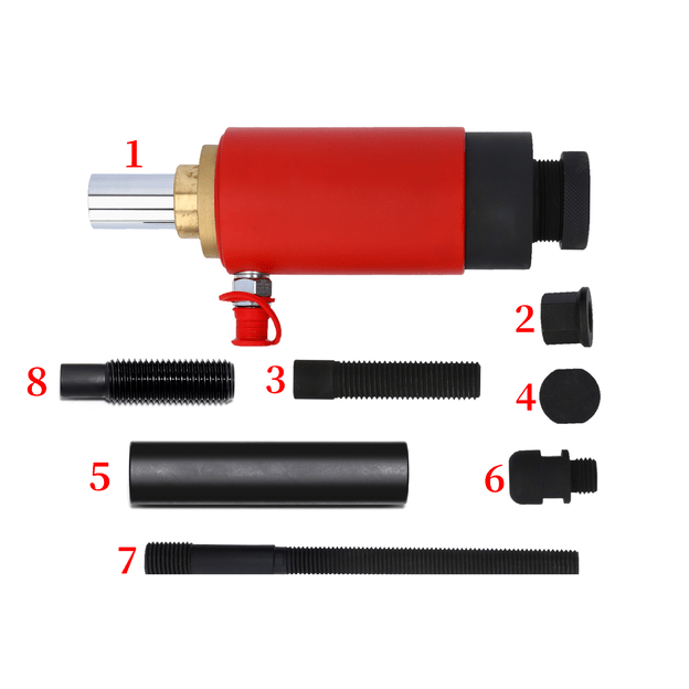 Guolių nuėmimo/uždėjimo rinkinys su hidrauliniu cilindru ir jungtimis 46vnt. 2