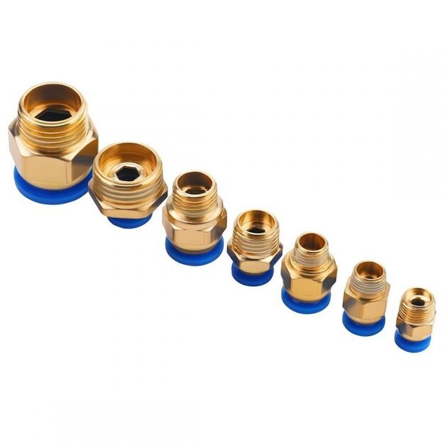 Greito jungimo vožtuvų su sriegiais rinkinys 4–16 mm (1/8" + 1/4" + 1/2"), 72 vnt. 5