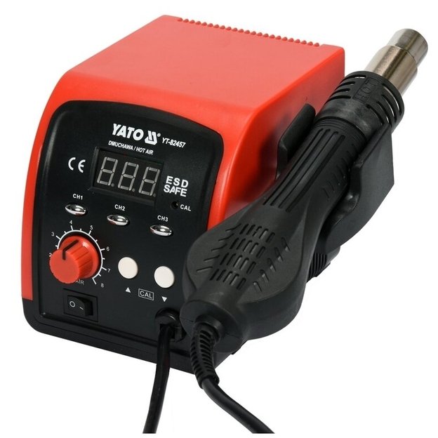 Litavimo stotelė kar&scaron;to oro 750W, 500&deg;C, LED su ventiliatoriumi