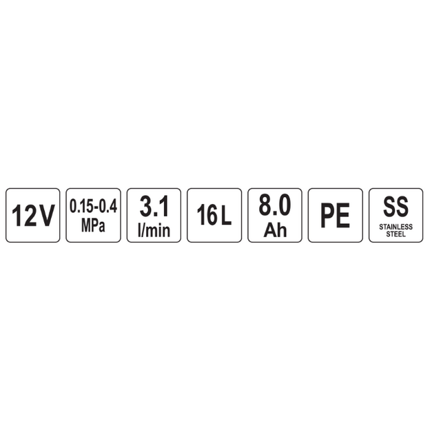 Slėginis purkštuvas su bakeliu 16l 12V 8000mAh 7