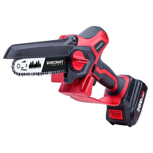 Akumuliatorinis grandininis mini pjūklas WORCRAFT 20V LI-ION (Be akumuliatoriaus ir kroviklio)