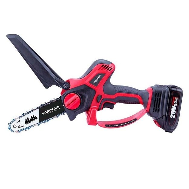 Akumuliatorinis grandininis mini pjūklas WORCRAFT 20V LI-ION (Be akumuliatoriaus ir kroviklio)
