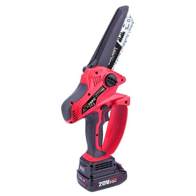 Akumuliatorinis grandininis mini pjūklas WORCRAFT 20V LI-ION (Be akumuliatoriaus ir kroviklio)