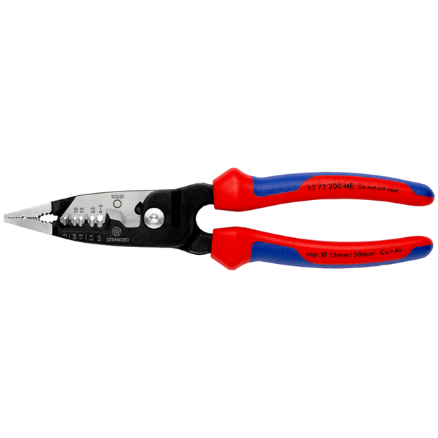 Replės elektros instaliacijos darbams daugiafunkcinės 200mm KNIPEX