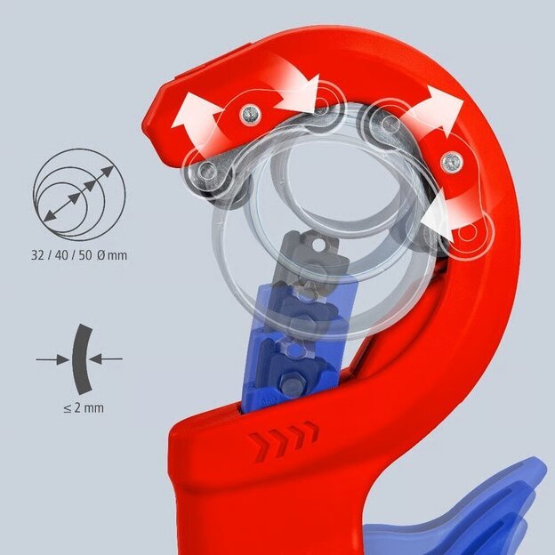 Vamzdžių pjoviklis plonam plastikui 32-50mm KNIPEX DP50 1 Vamzdžių pjoviklis plonam plastikui 32-50mm KNIPEX DP50 1