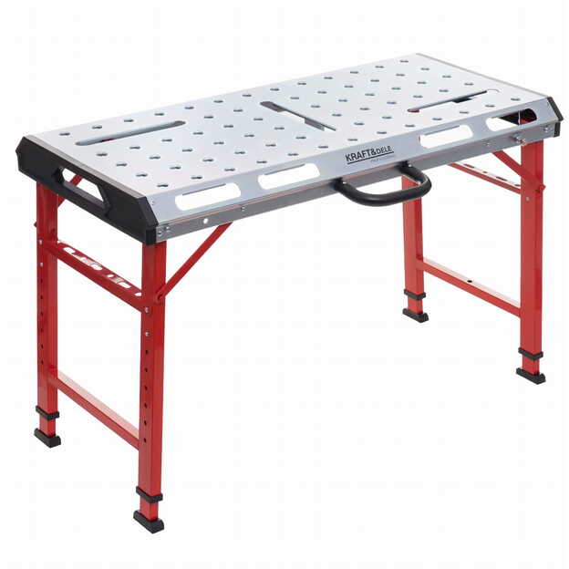 Sulankstomas suvirinimo stalas su reguliuojamu aukščiu 705–930 mm