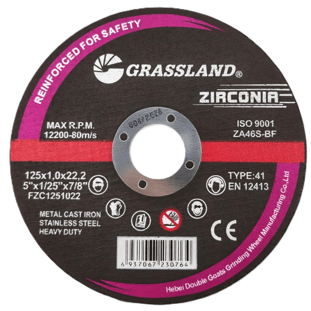 Cut-off wheel. Flat. Stainless steel / Zirkonia 125x1.0x22.2 41 type