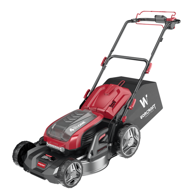 Akumuliatorinė savaeigė vejapjovė 40V (4×20V) 470 mm su 4 baterijomis WORCRAFT