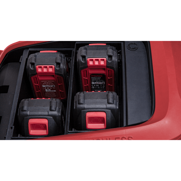 Akumuliatorinė savaeigė vejapjovė 40V (4×20V) 470 mm su 4 baterijomis WORCRAFT 1