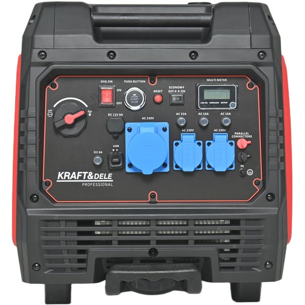 Inverterinis benzininis elektros generatorius KRAFT&DELE KD3164 6,7 kW | 230V 1
