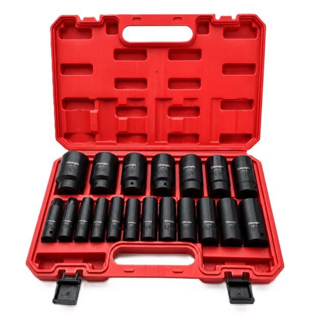 1/2  Dr. Impact socket set 19pcs (3/8  - 1-1/2 ) (S.A.E.)