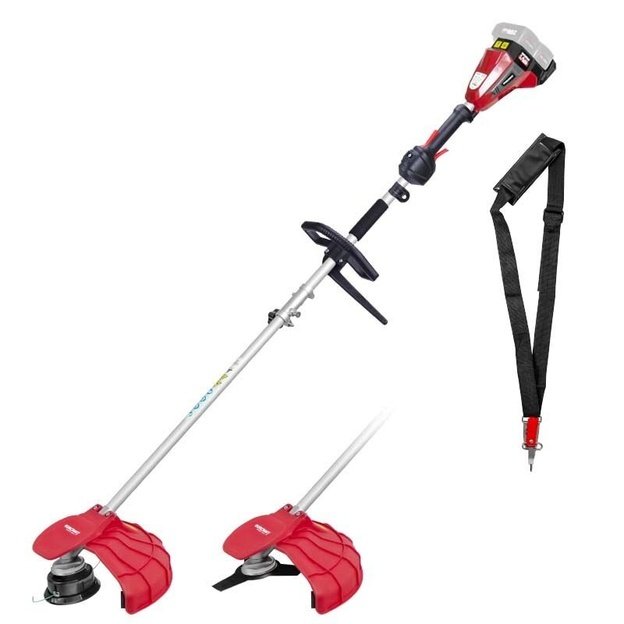 Akumuliatorinis trimeris 2in1 WORCRAFT 40V (20V+20V) LI-ION (Be akumuliatoriaus ir kroviklio)