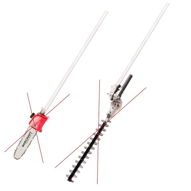 Akumuliatorinis trimeris 2in1 WORCRAFT 40V (20V+20V) LI-ION (Be akumuliatoriaus ir kroviklio)