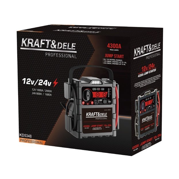 Automobilio užvedimo įrenginys  12/24 V, 4300 A, 36 000 mAh