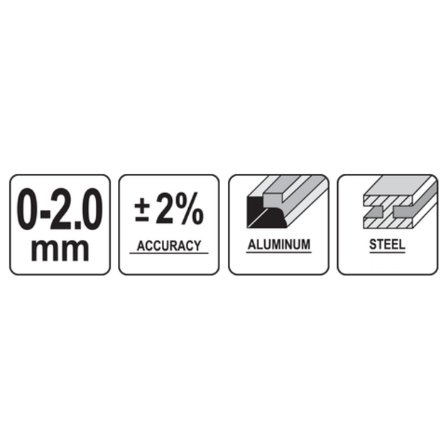 Dažų storio matuoklis 0-2mm