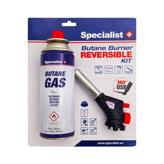 Gas blow torch Specialist+ piezo 360° with Butan gas 227g