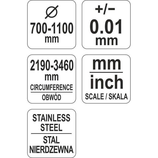 Juostinis matavimo įrankis diametrui ir perimetrui Ø700-1100mm