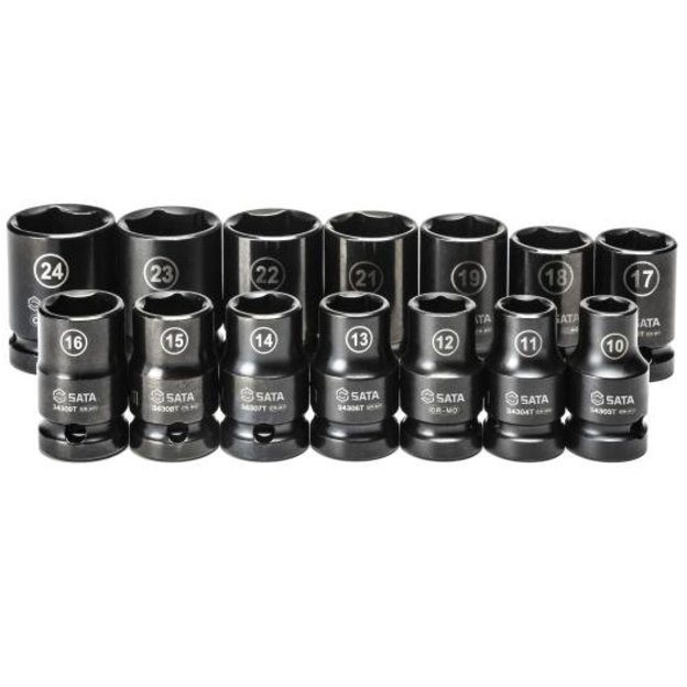 1/2   Smūginių galvučių rinkinys (10-24mm)(14vnt)(plonasienės)