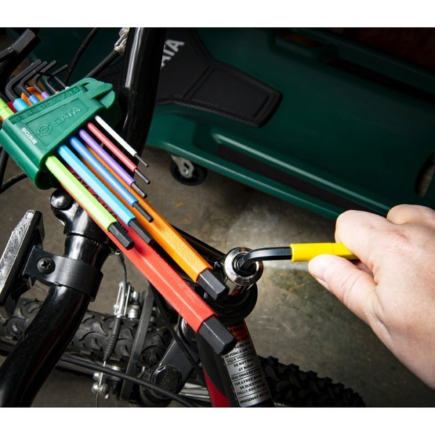 L-Handle Hex key extra long colored ball point set 9pcs (1.5-10mm)