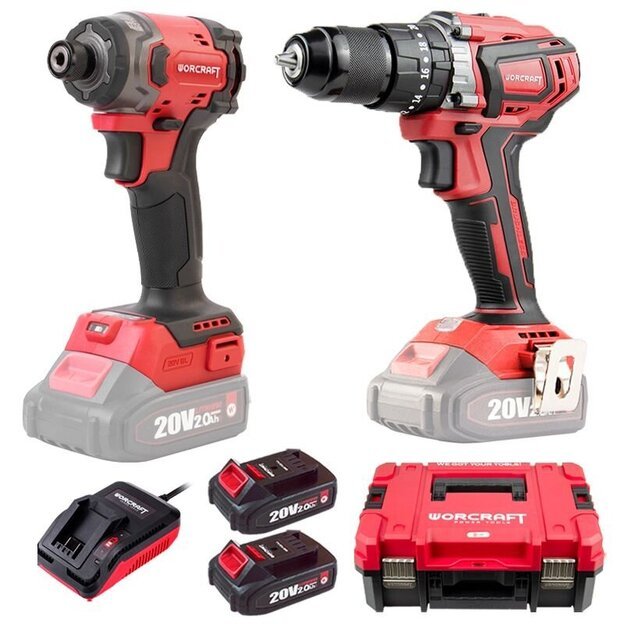 Akumuliatorinio suktuvo-gręžtuvo ir smūginio suktuvo rinkinys 20V LI-ION (XCUBE dėžė) 1
