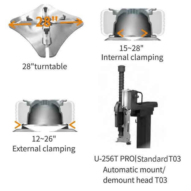 Tyre changer (2 speed) with bead booster 1