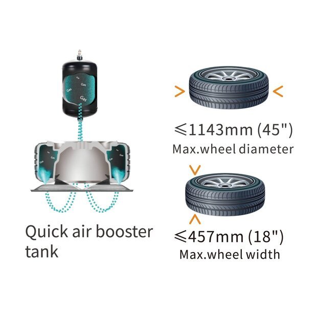 Tyre changer (2 speed) with bead booster 2