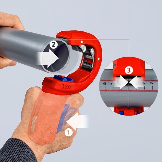 Vamzdžių pjoviklis storam plastikui 32-50mm KNIPEX DPT50 8 Vamzdžių pjoviklis storam plastikui 32-50mm KNIPEX DPT50 8
