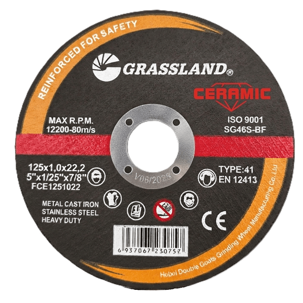 Nerūdijančio plieno / keramikos pjovimo diskas 125x1.0x22.2  41 tip.