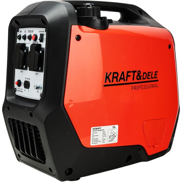 Inverterinis benzininis elektros generatorius KRAFT&DELE KD697 2,5 kW | 230V