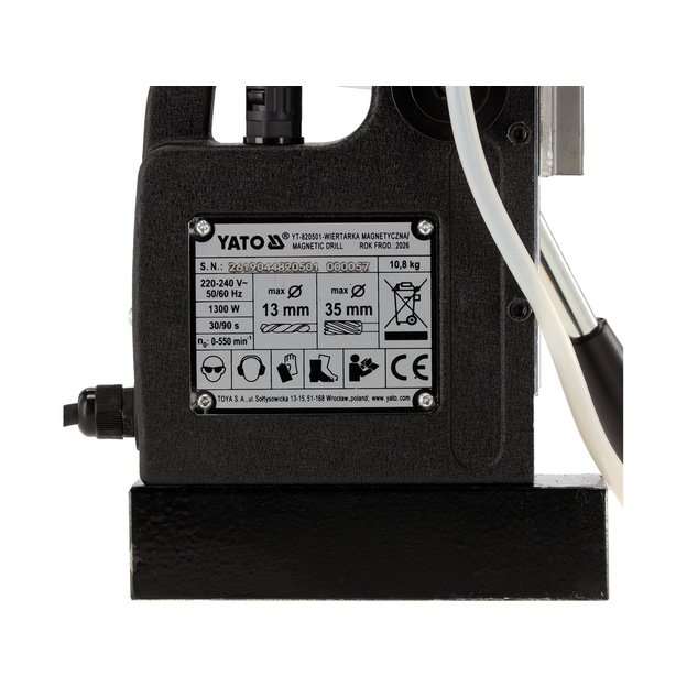 Magnetinės gręžimo staklės 1300 W | Ø35 mm | Weldon 19 mm | YATO YT-820501