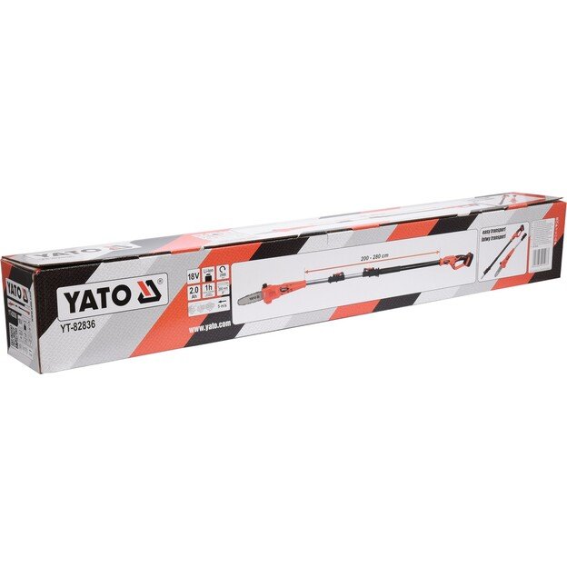 YATO YT-82836 Akumuliatorinis teleskopinis grandininis pjūklas | 18V 200-280 cm