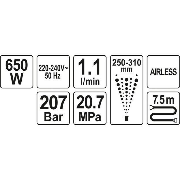 YATO YT-82560 Beoris dažymo purkštuvas 650W