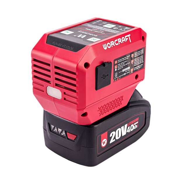 Akumuliatoriaus inverteris 220V+USB 20V LI-ION 3