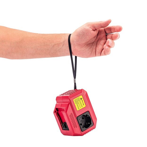 Akumuliatoriaus inverteris 220V+USB 20V LI-ION 13