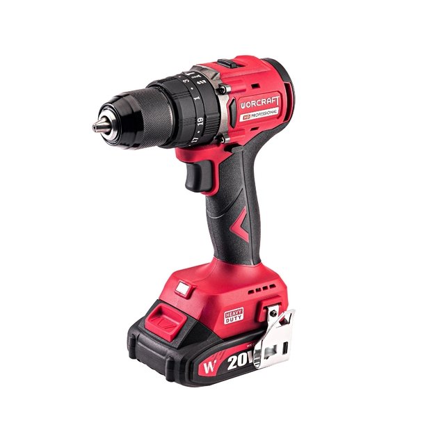 Akumuliatorinis suktuvas-gręžtuvas su kalimu 20V LI-ION, 2x2.0Ah (pl.dėž.) 1