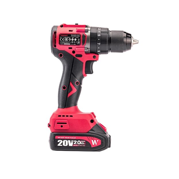 Akumuliatorinis suktuvas-gręžtuvas su kalimu 20V LI-ION, 2x2.0Ah (pl.dėž.) 7